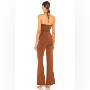 Aerie Strapless Brown Jumpsuit